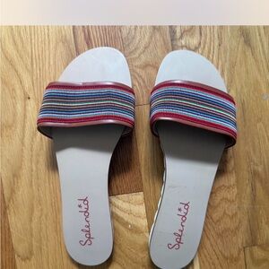 Splendid Women's Striped Slide Sandals - Red and Blue